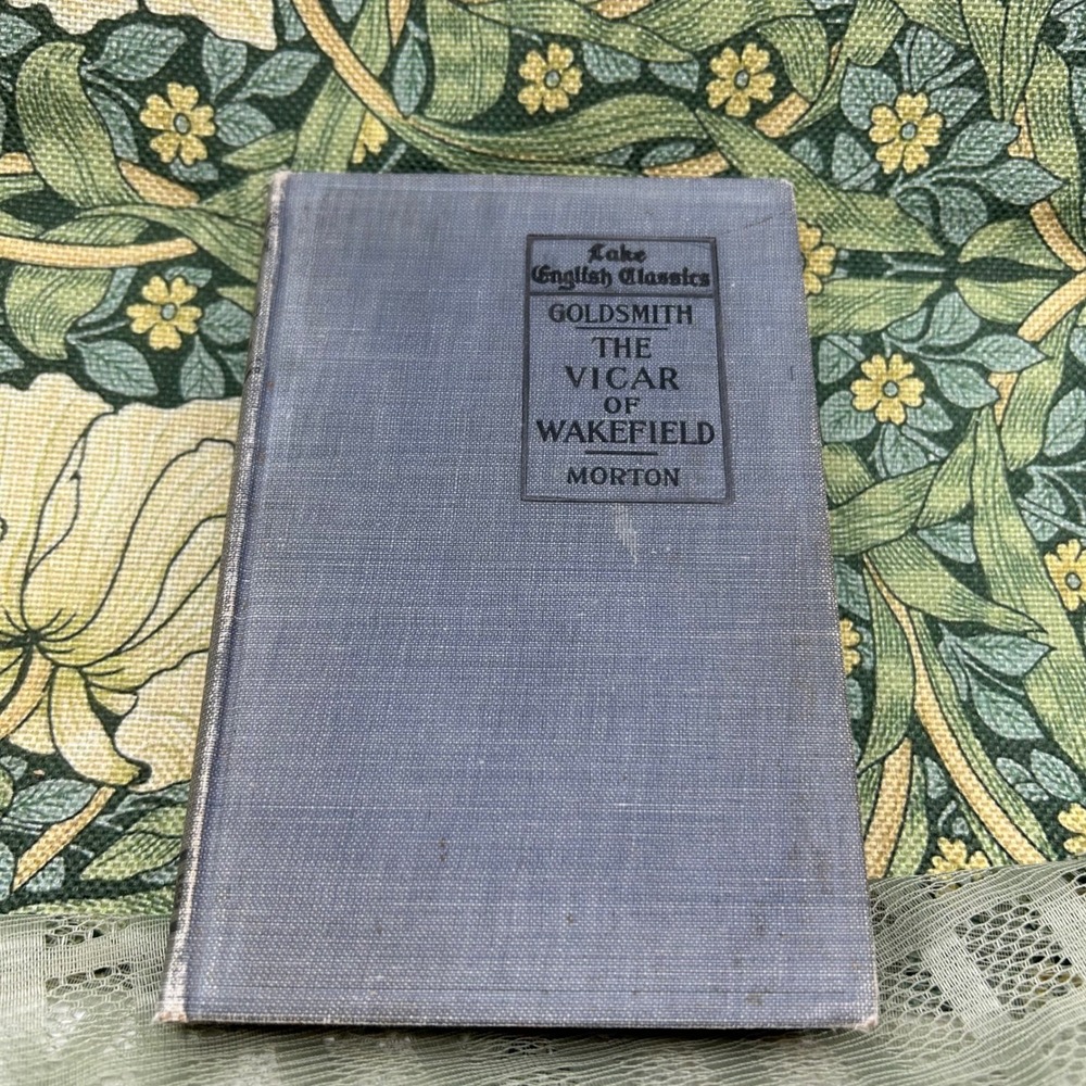 Vintage 1898 Blue Cloth Cover The Vicar of Wakefield Oliver Goldsmith Book Novel